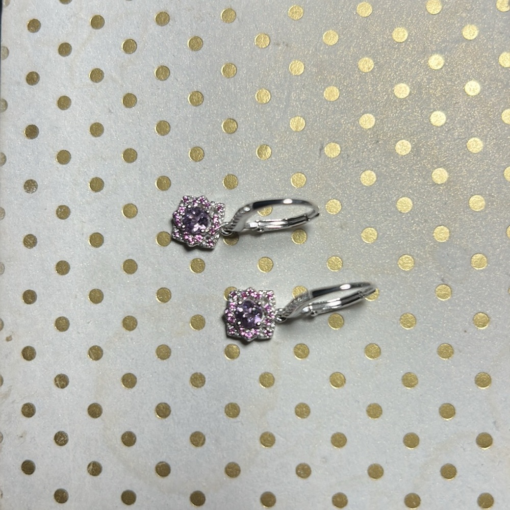 Elegant Pink Sapphire and Rose de France Earrings
